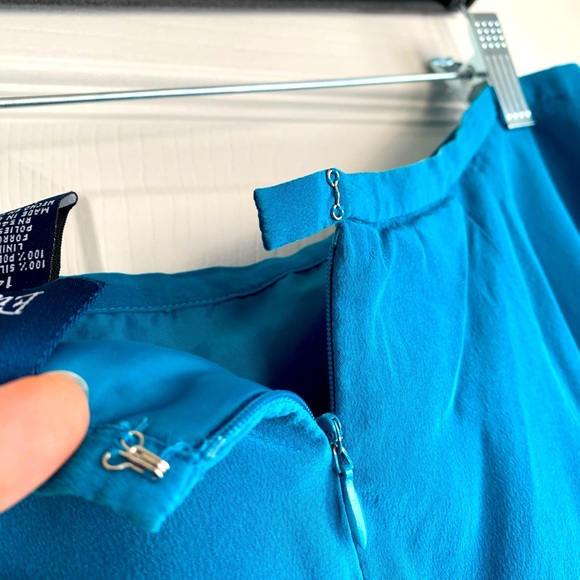 Blue silk skirt Evan-Picone size 14 - Picture 5 of 7
